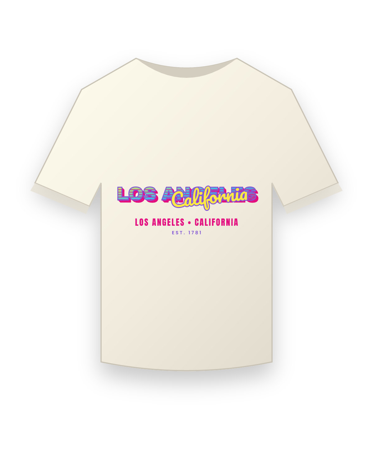 Los Angeles Music TV Vintage Wash Tee in Ivory