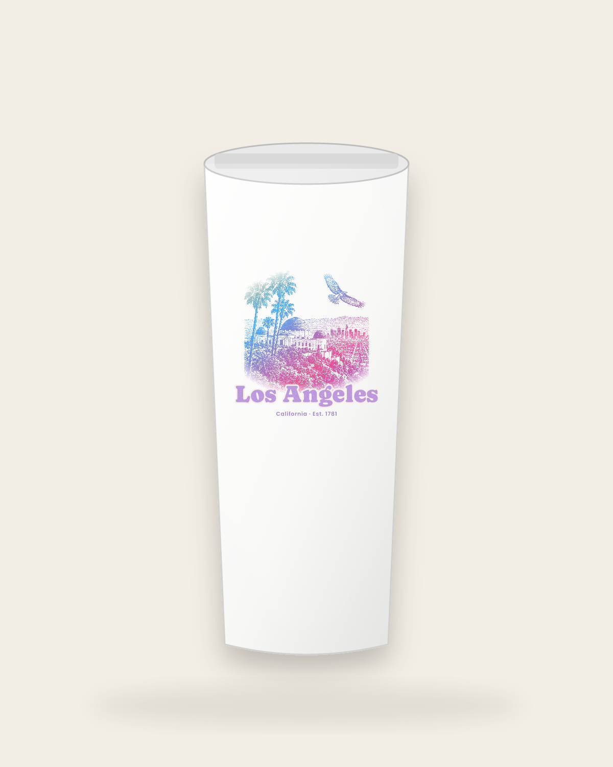 Los Angeles Griffith Observatory Insulated Tumbler 20oz in White