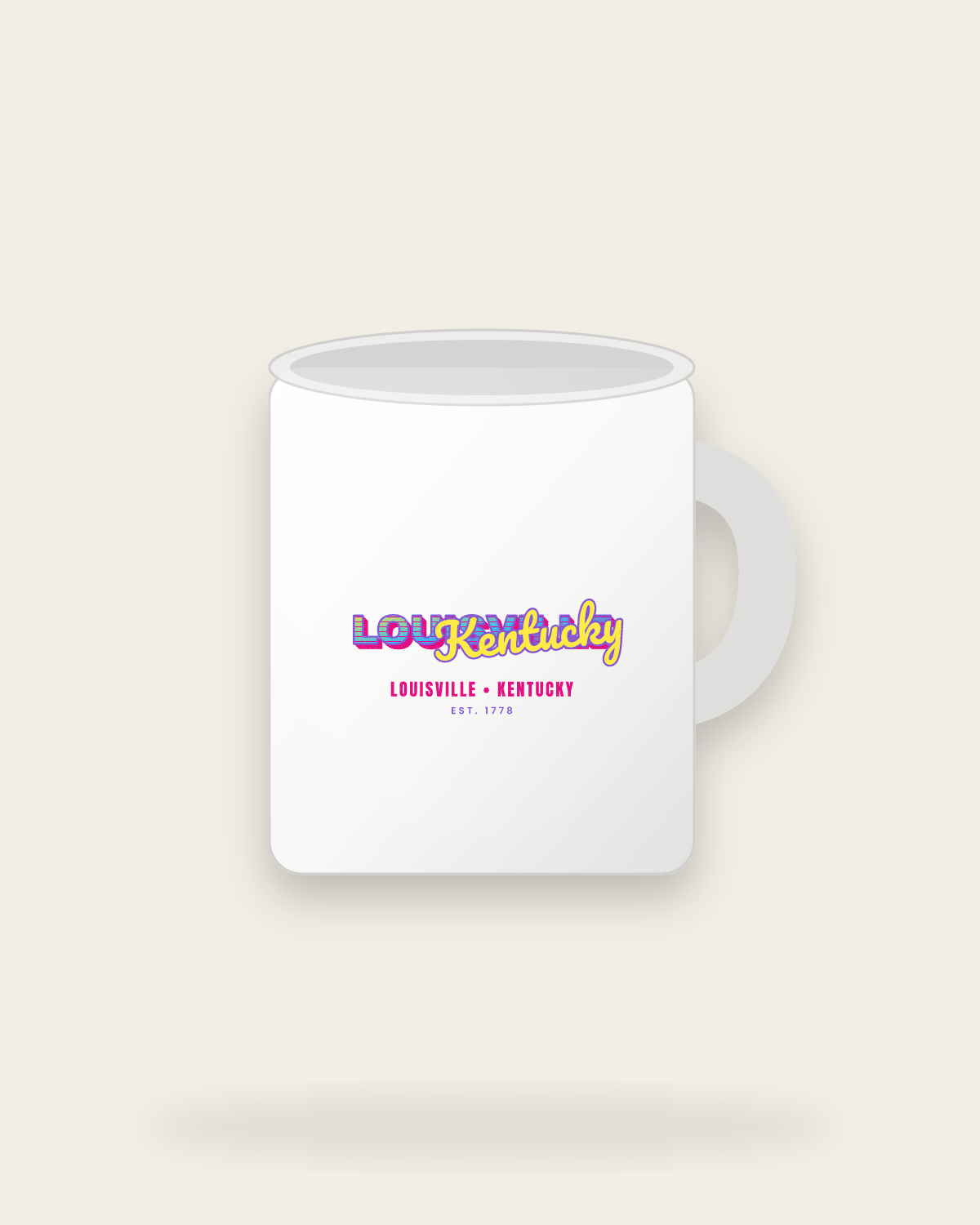 Louisville Music TV Ceramic Mug 11oz in White