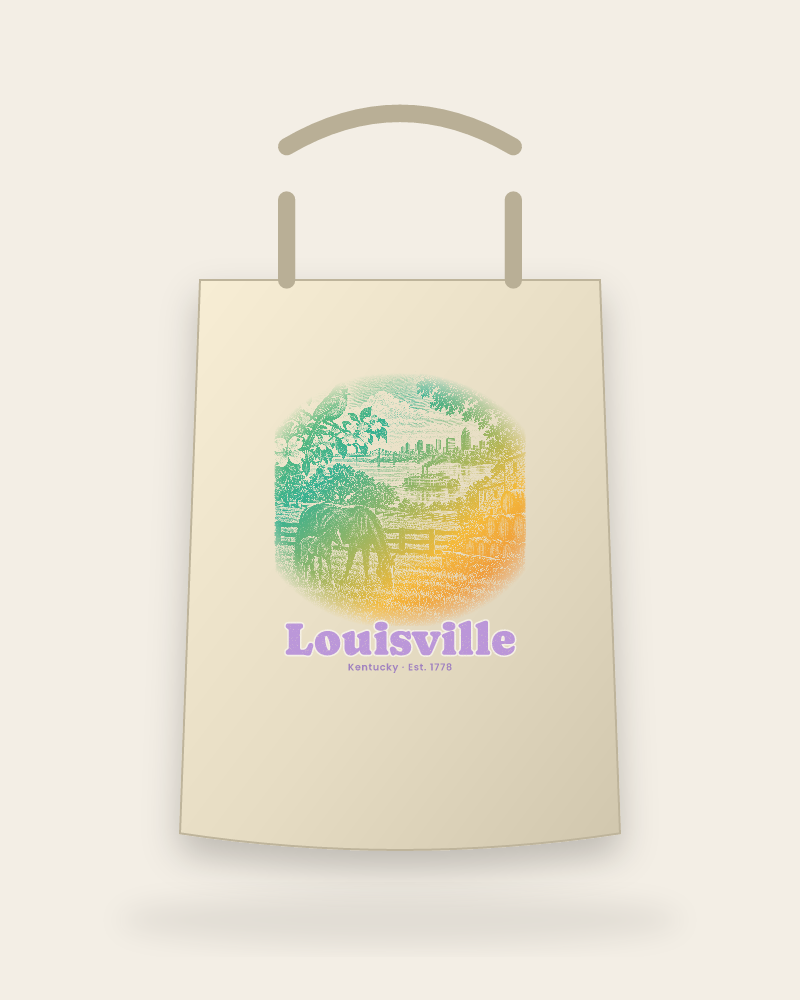 Louisville Bluegrass Mare & Foal Canvas Tote