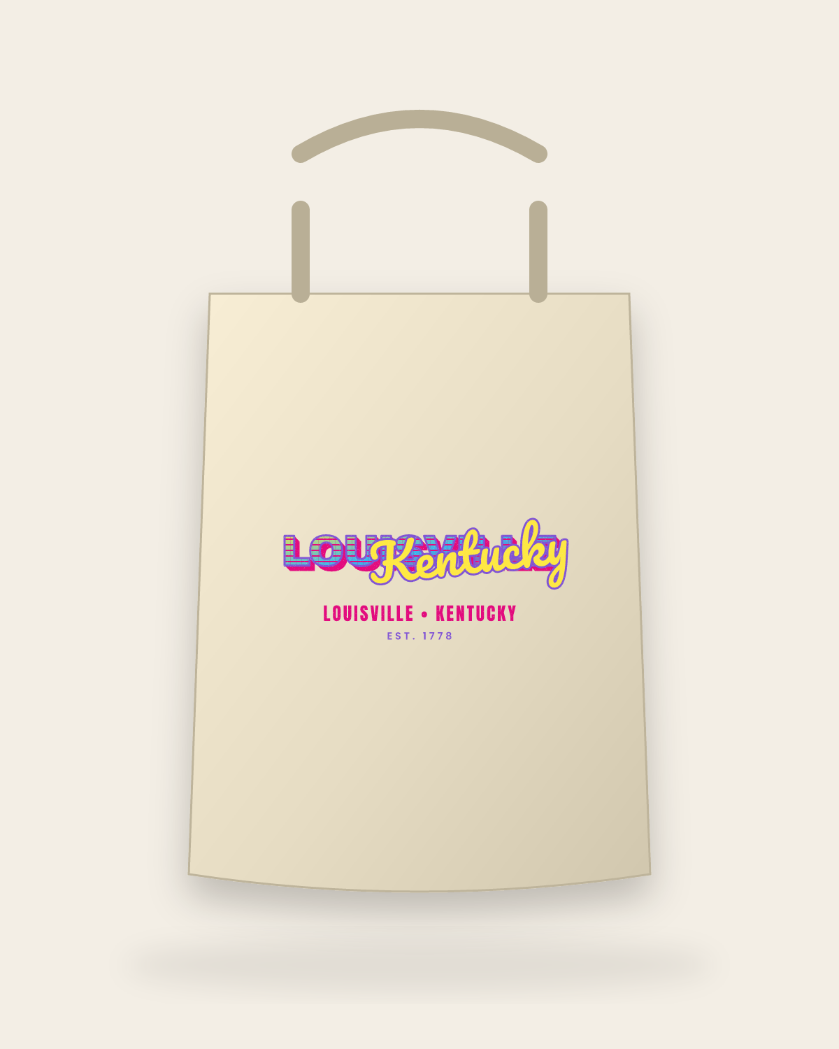 Louisville Music TV Canvas Tote in Beige