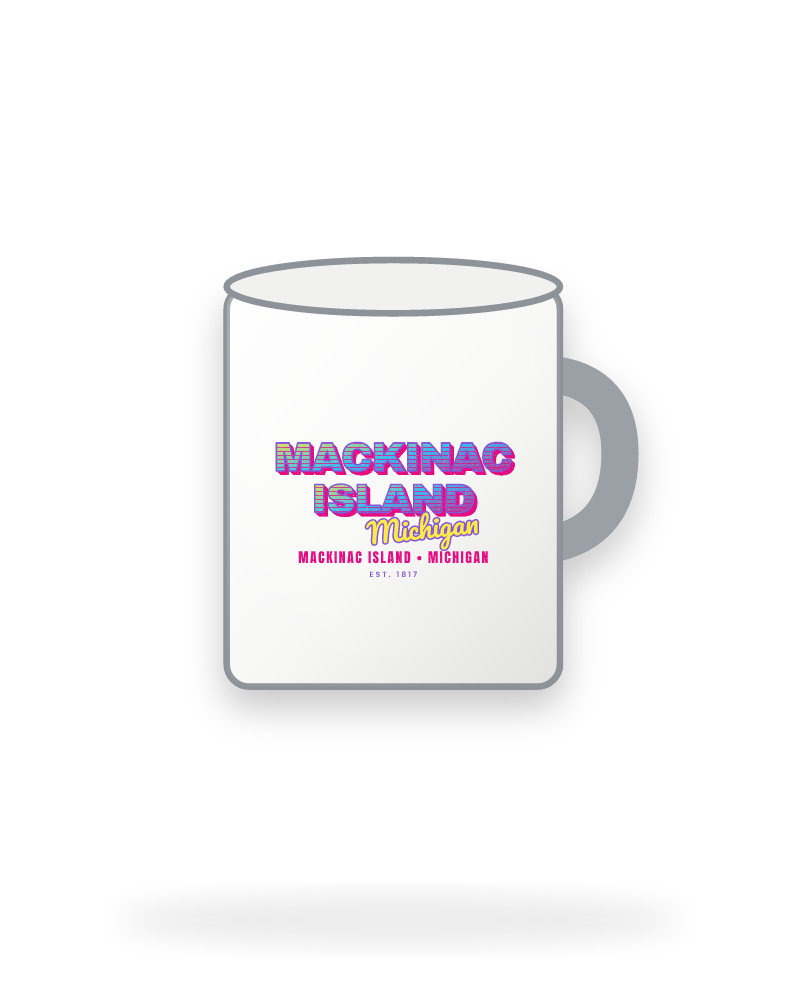Mackinac Island Music TV Enamel Camp Mug
