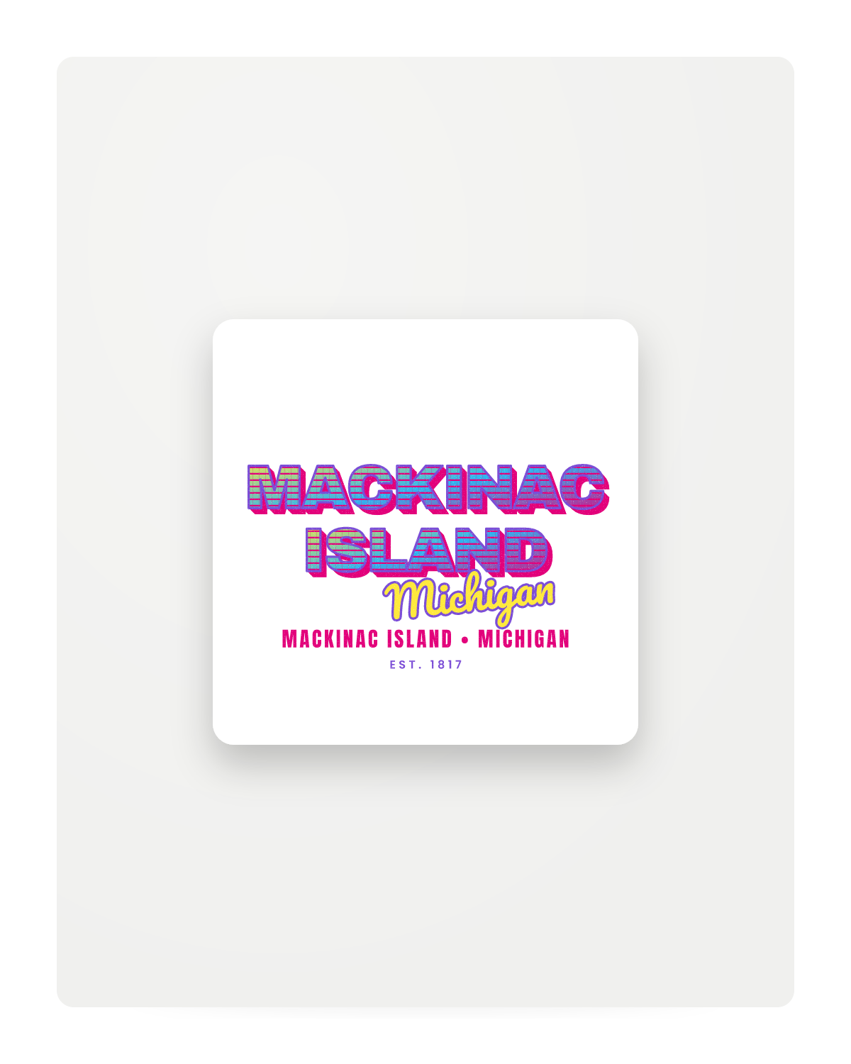 Mackinac Island Music TV Fridge Magnet in White