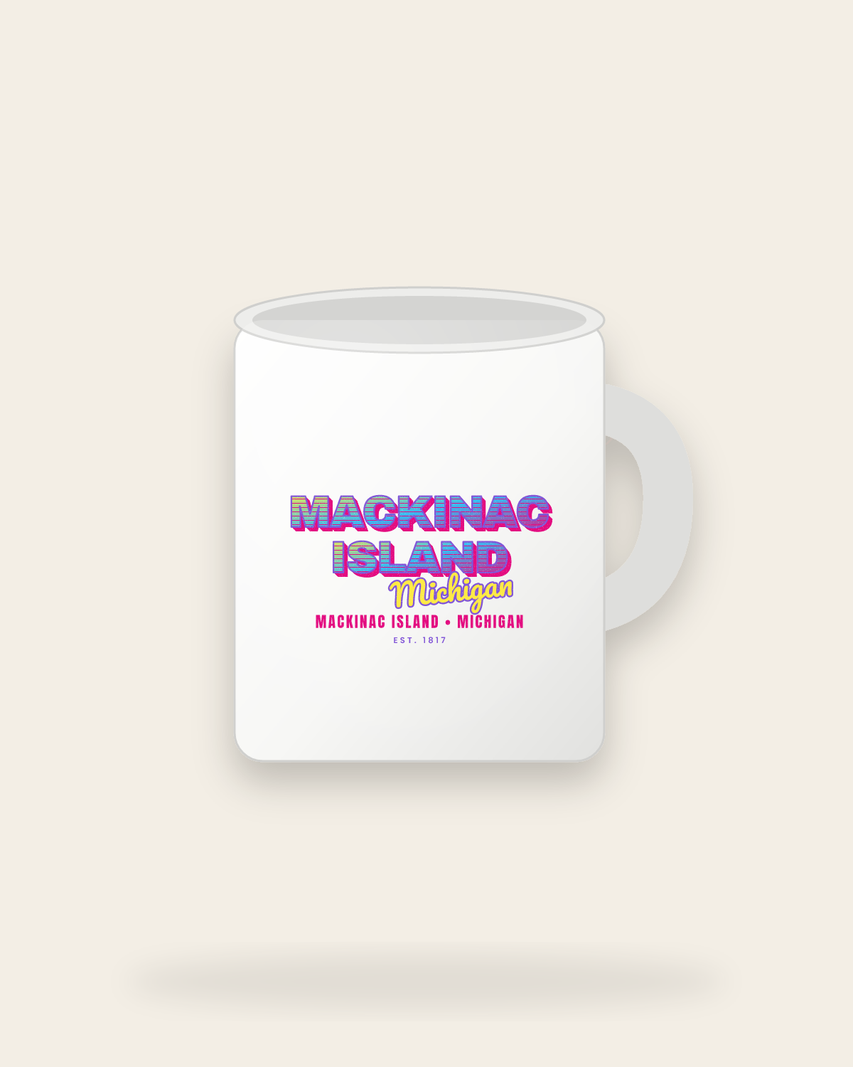 Mackinac Island Music TV Ceramic Mug 11oz in White