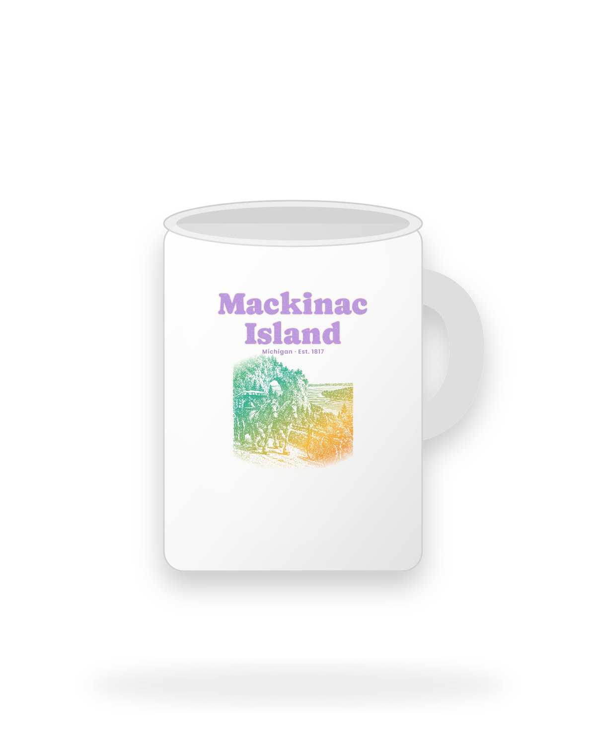 Mackinac Island Horse Carriage Ceramic Mug 15oz in White