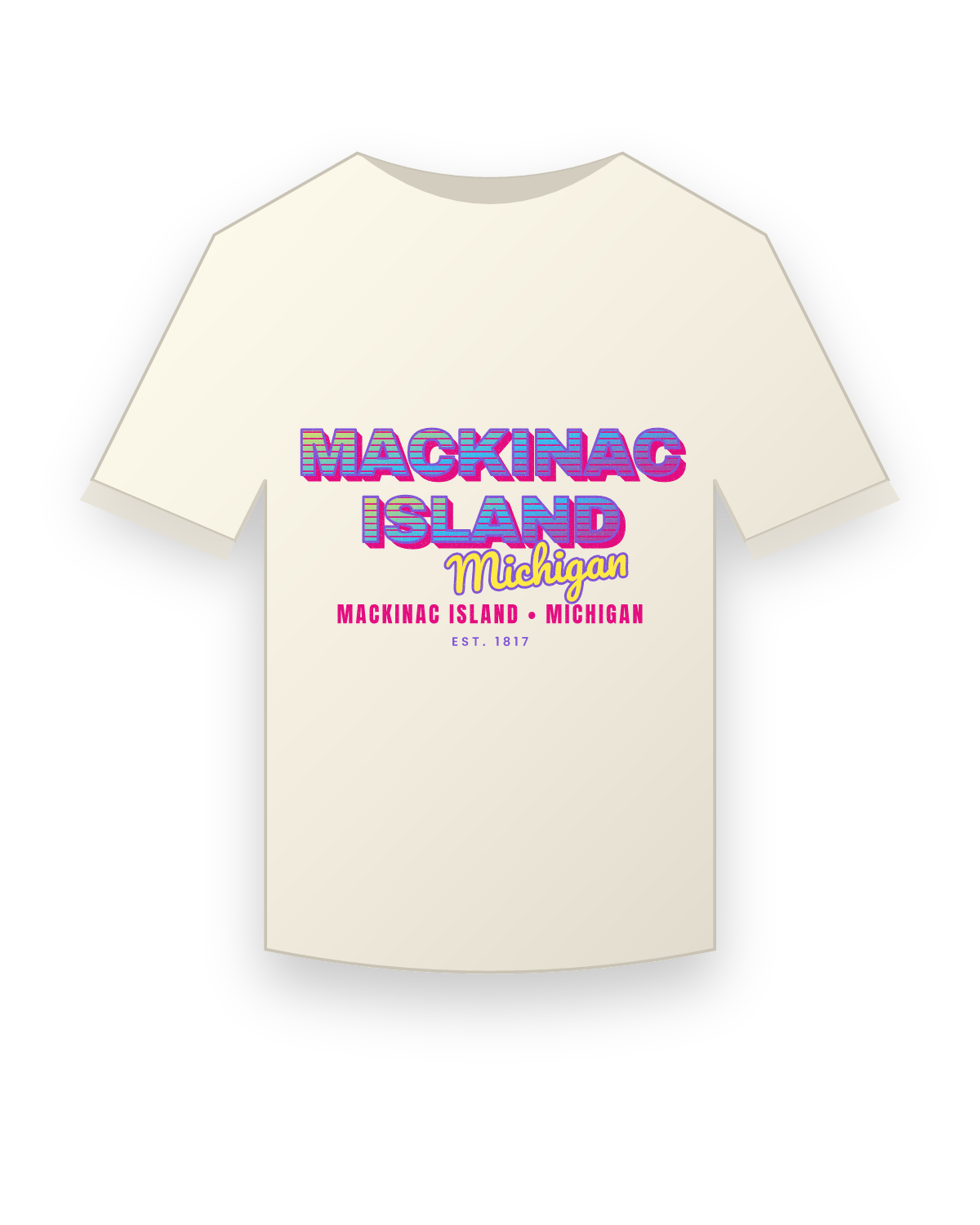 Mackinac Island Music TV Vintage Wash Tee in Ivory