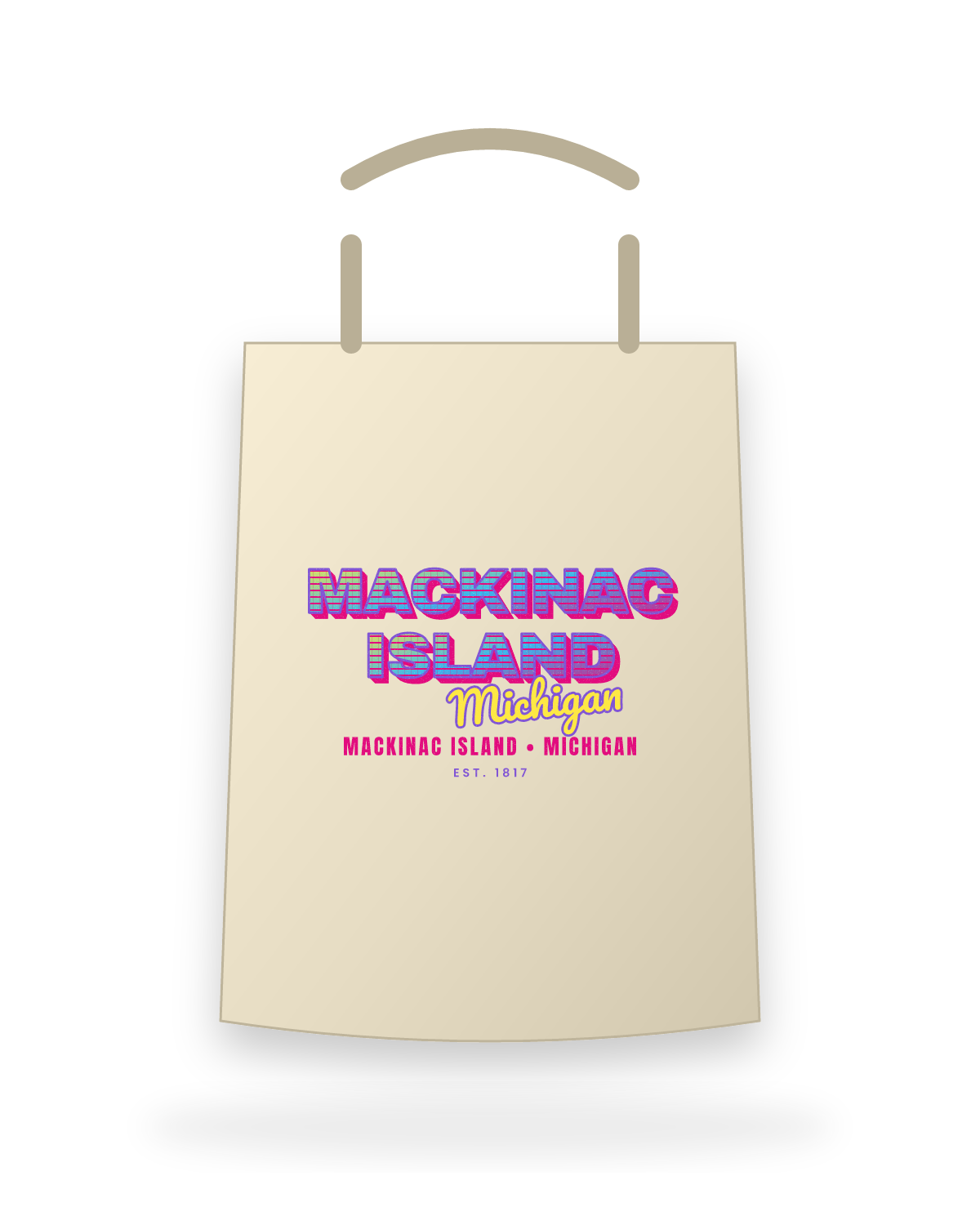 Mackinac Island Music TV Canvas Tote in Beige
