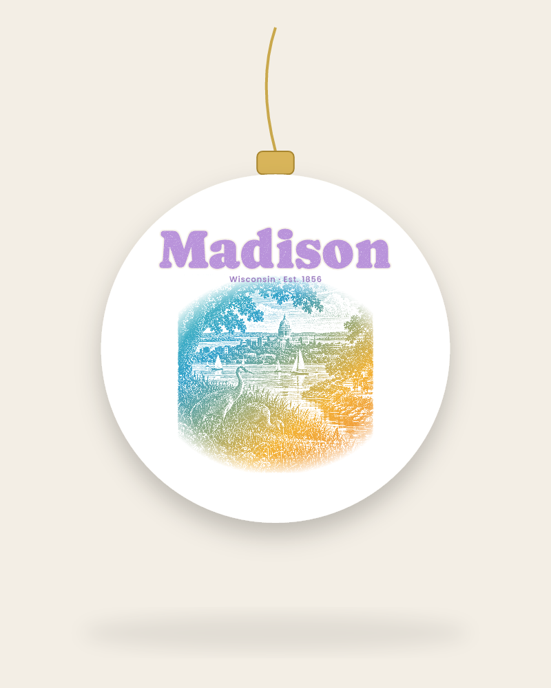 Madison Isthmus Cranes Ceramic Ornament