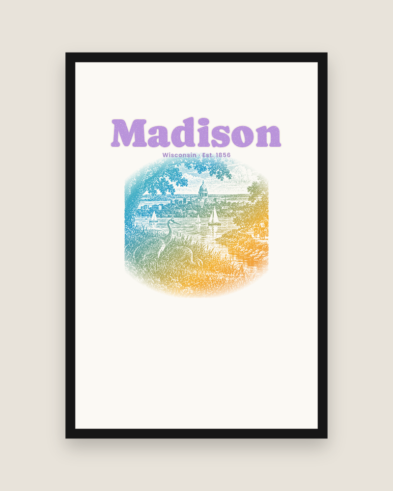 Madison Isthmus Cranes Matte Poster