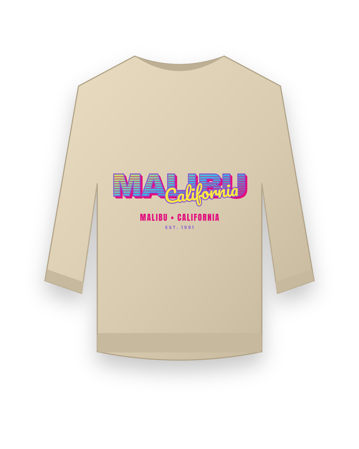Malibu Music TV Crewneck Sweatshirt in Sand