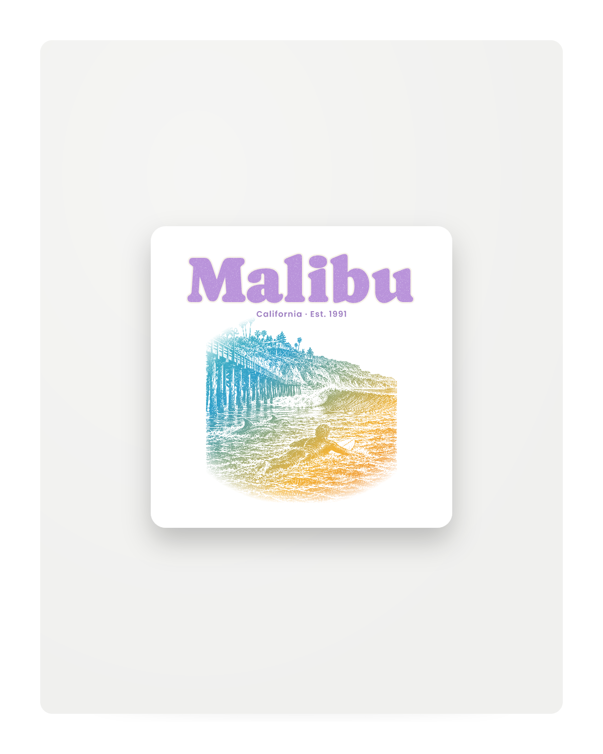 Malibu Point Break Fridge Magnet in White