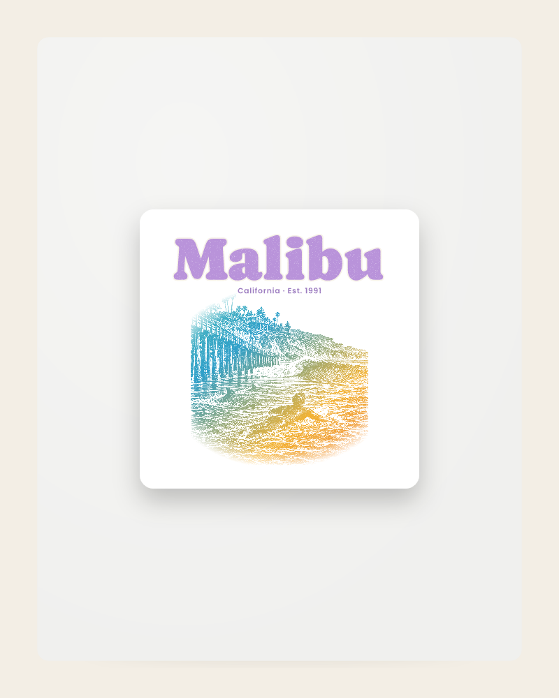 Malibu Point Break Fridge Magnet