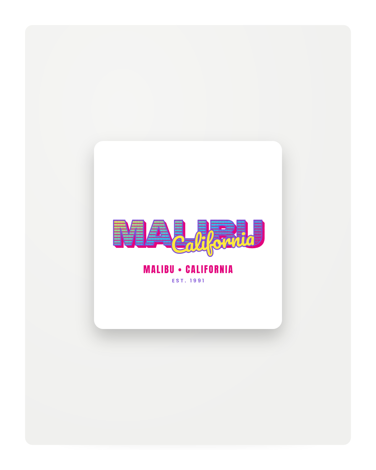 Malibu Music TV Fridge Magnet in White
