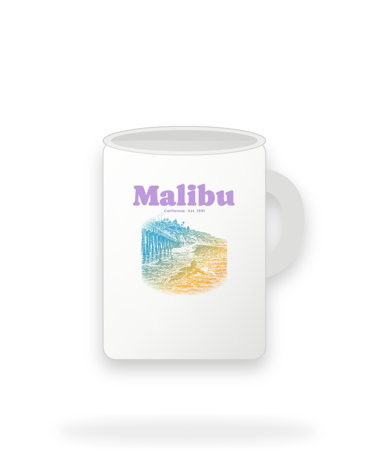 Malibu Point Break Ceramic Mug 15oz in White
