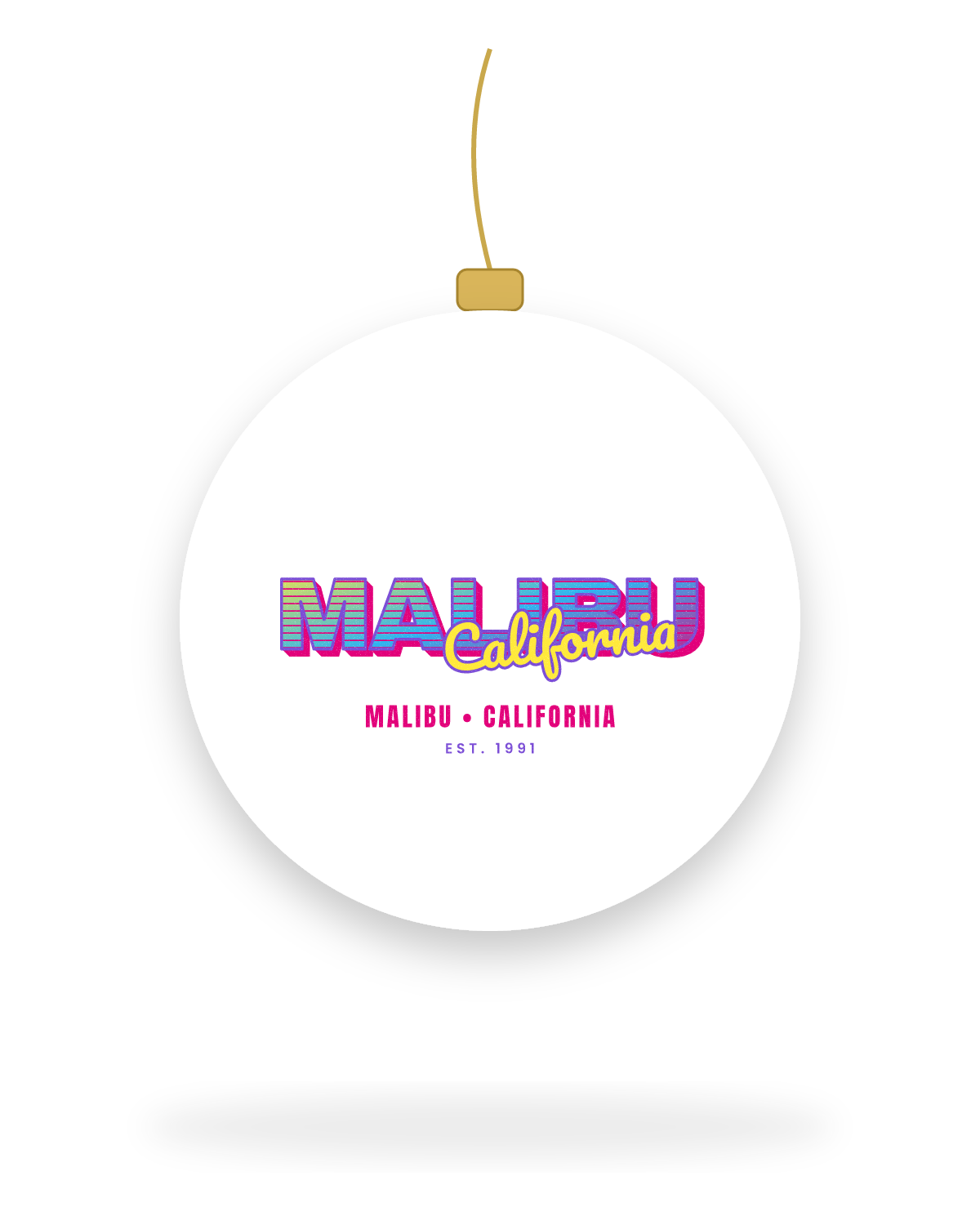 Malibu Music TV Ceramic Ornament in White