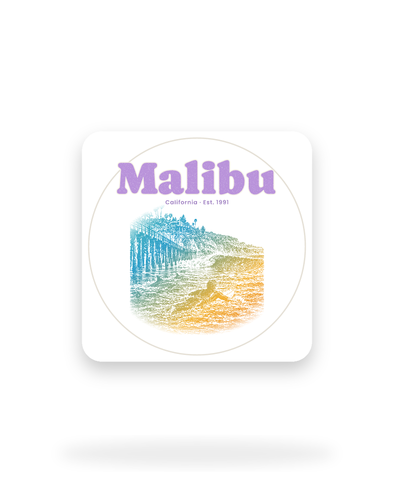 Malibu Point Break Kiss-Cut Sticker