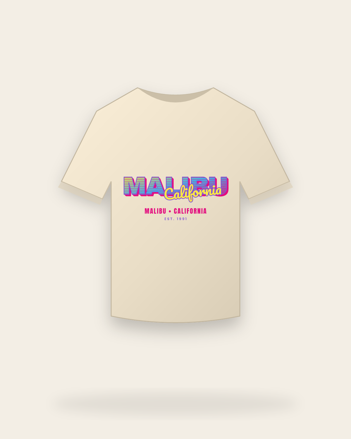 Malibu Music TV Organic Cotton Tee in Natural