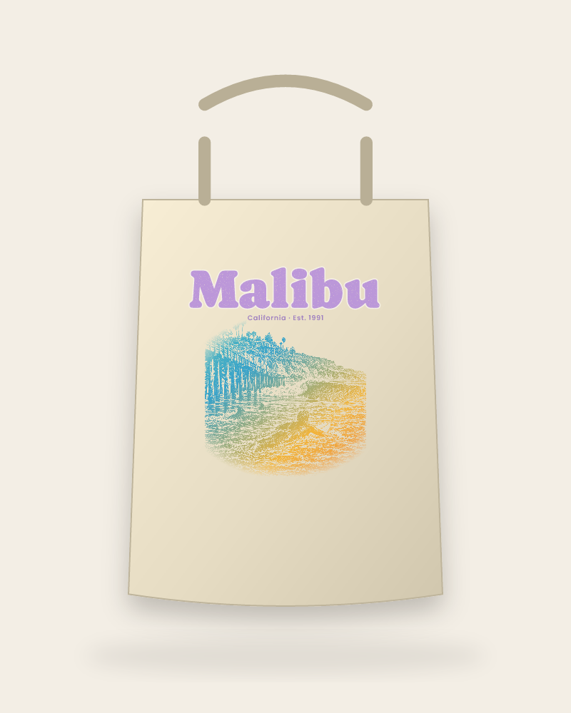 Malibu Point Break Canvas Tote