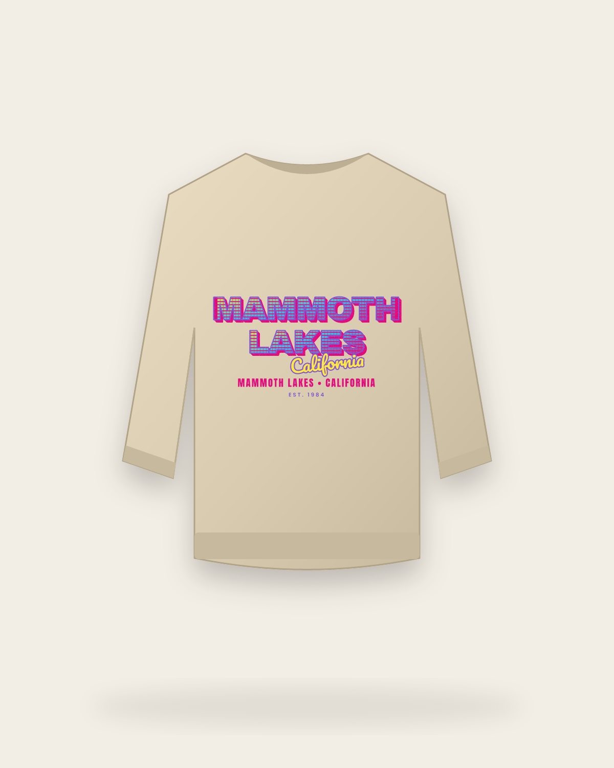 Mammoth Lakes Music TV Crewneck Sweatshirt in Sand