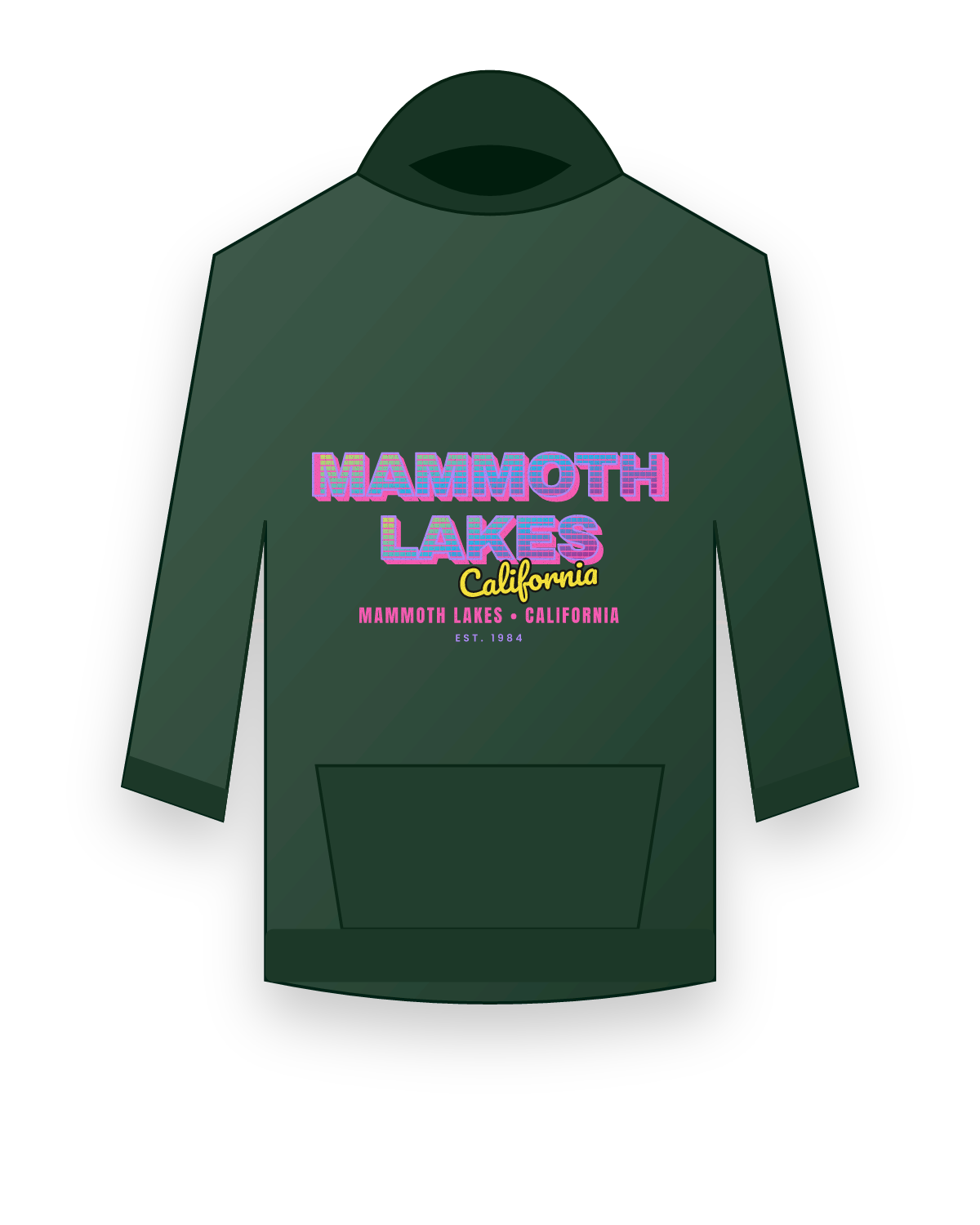 Mammoth Lakes Music TV Hooded Sweatshirt in Forest Green