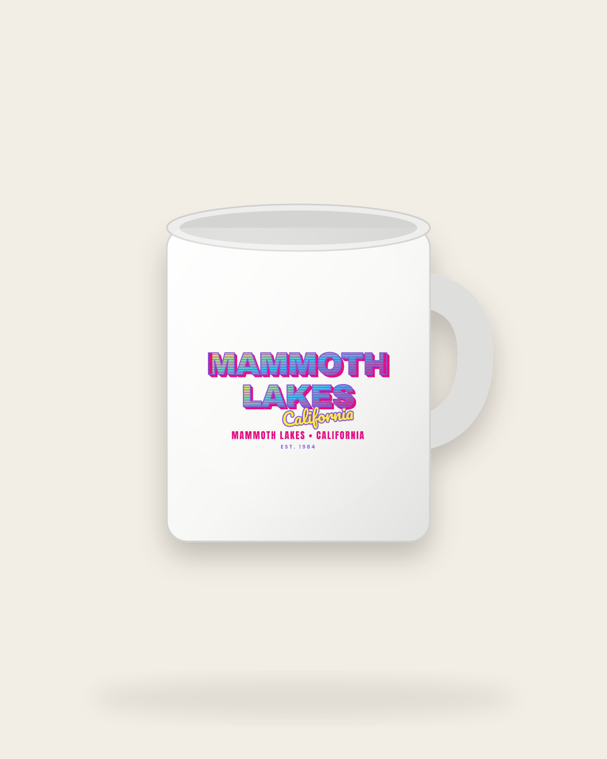 Mammoth Lakes Music TV Ceramic Mug 11oz in White