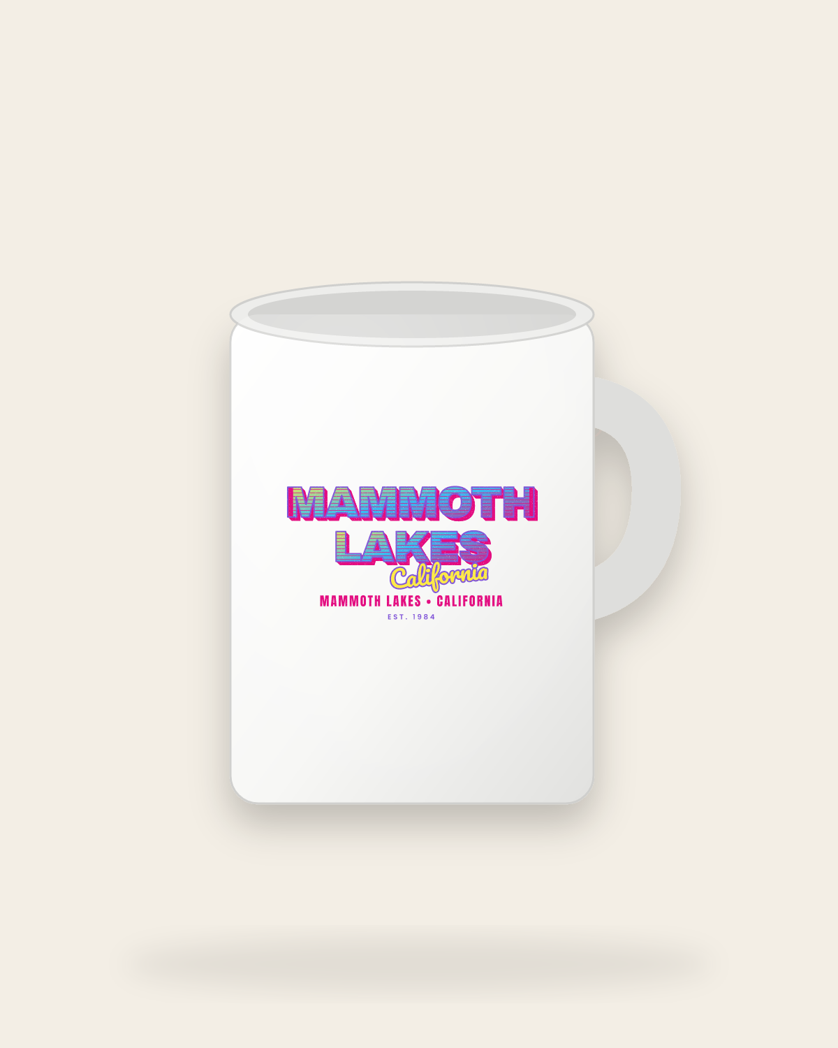 Mammoth Lakes Music TV Ceramic Mug 15oz in White