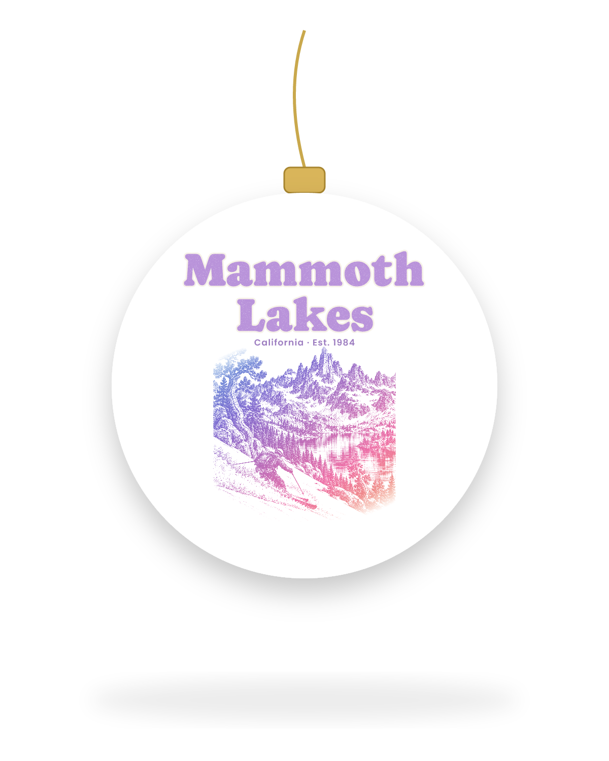 Mammoth Lakes The Minarets Ceramic Ornament in White