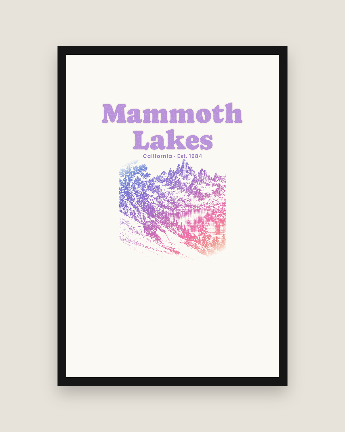 Mammoth Lakes The Minarets Matte Poster in White