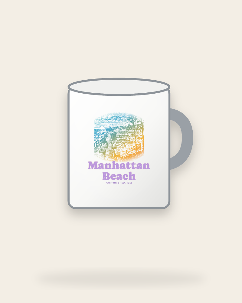 Manhattan Beach Pier Roundhouse Enamel Camp Mug