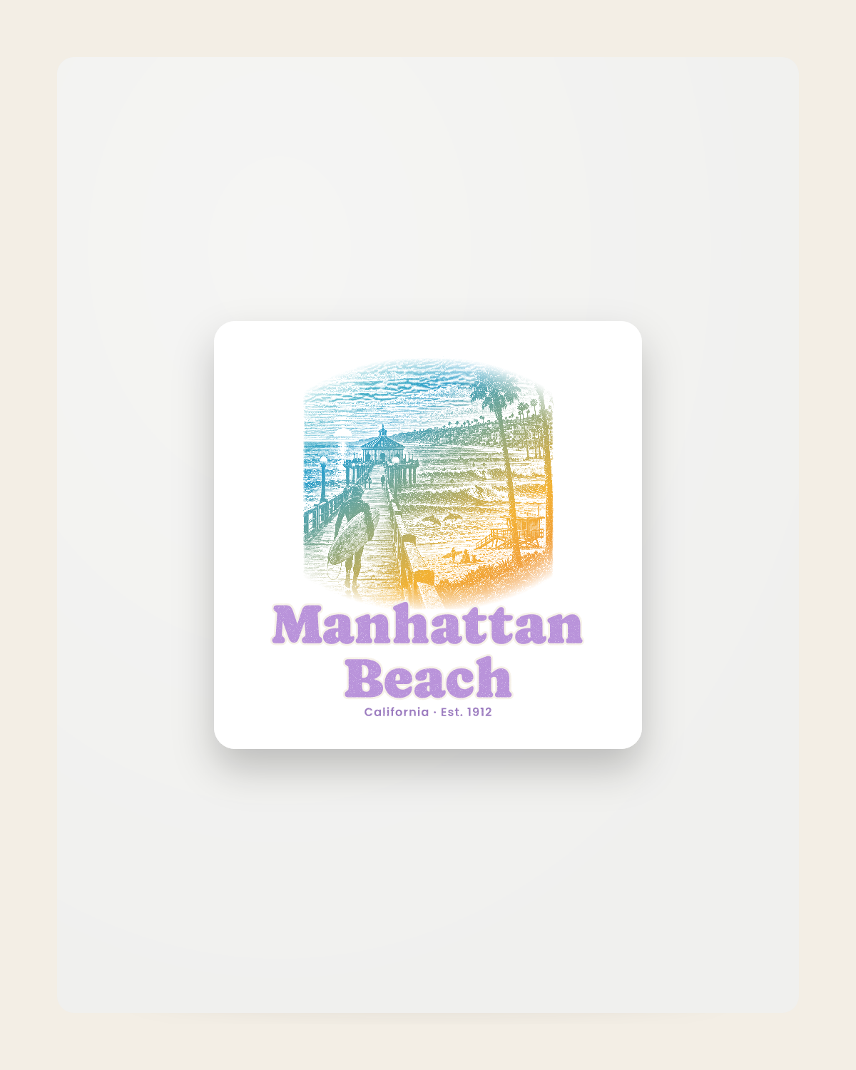Manhattan Beach Pier Roundhouse Fridge Magnet in White