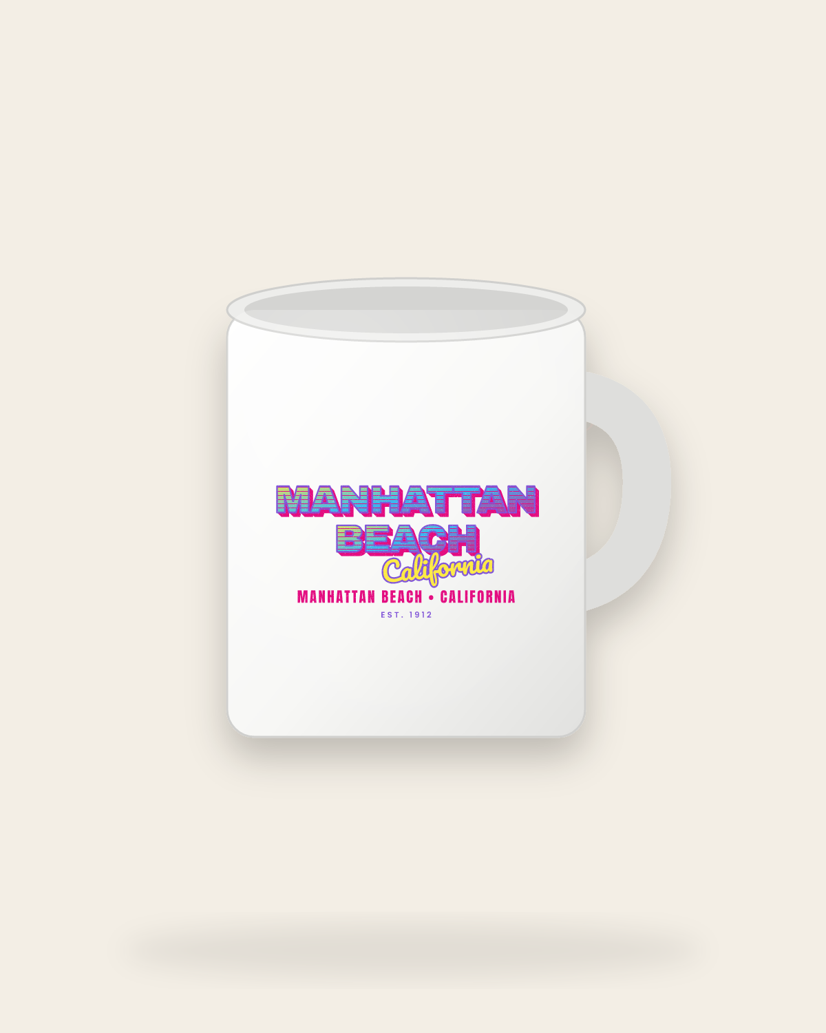 Manhattan Beach Music TV Ceramic Mug 11oz in White