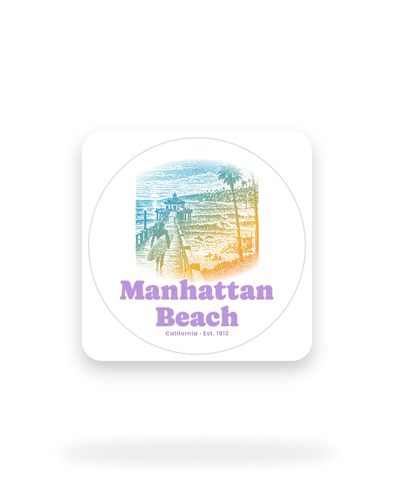 Manhattan Beach Pier Roundhouse Kiss-Cut Sticker