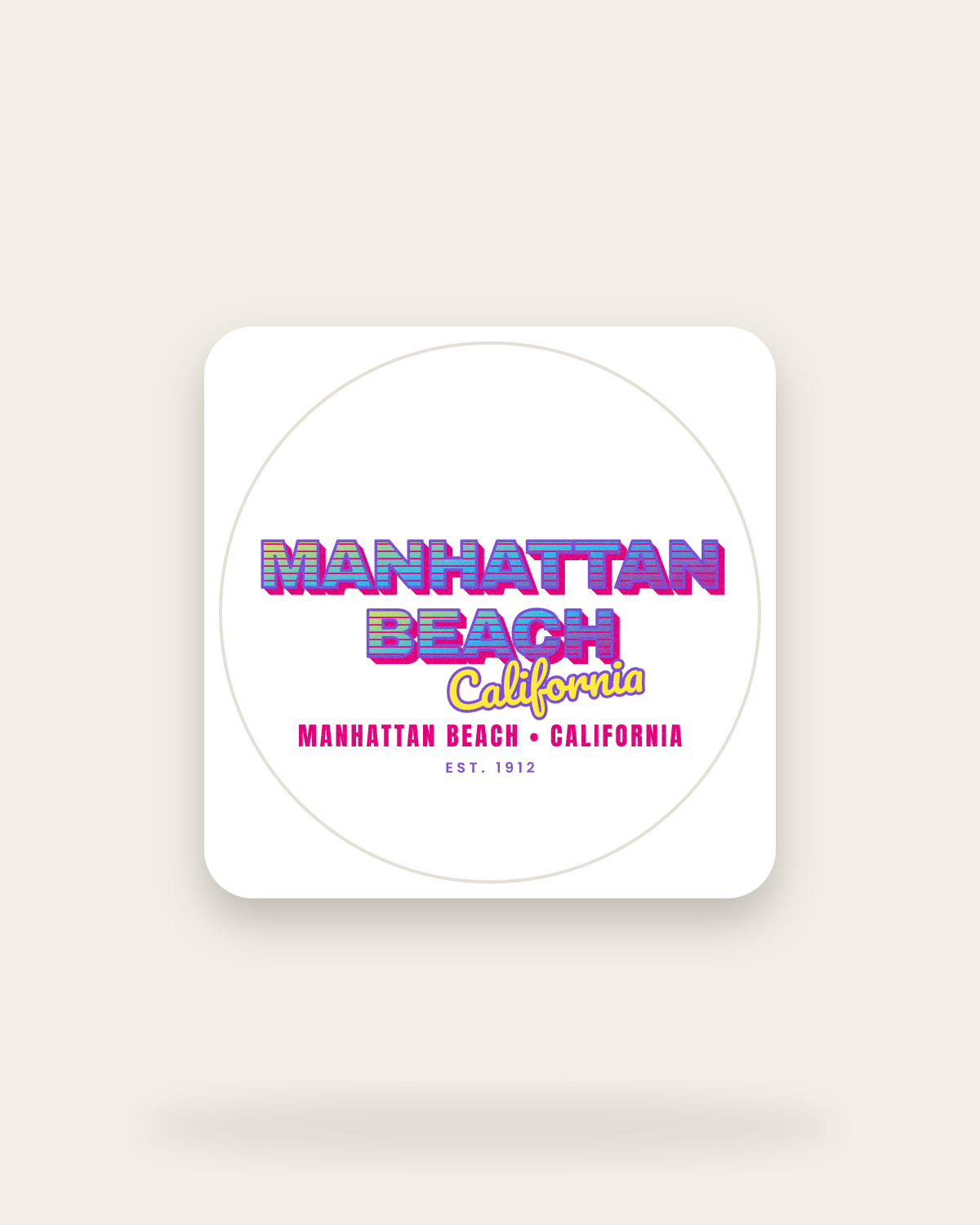 Manhattan Beach Music TV Kiss-Cut Sticker in White