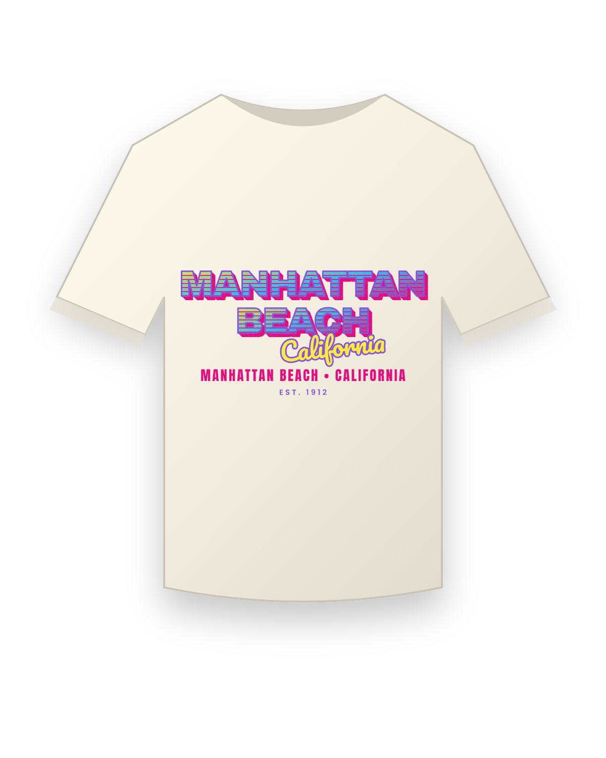 Manhattan Beach Music TV Vintage Wash Tee in Ivory