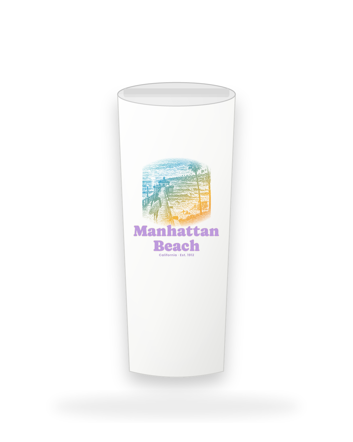 Manhattan Beach Pier Roundhouse Insulated Tumbler 20oz in White