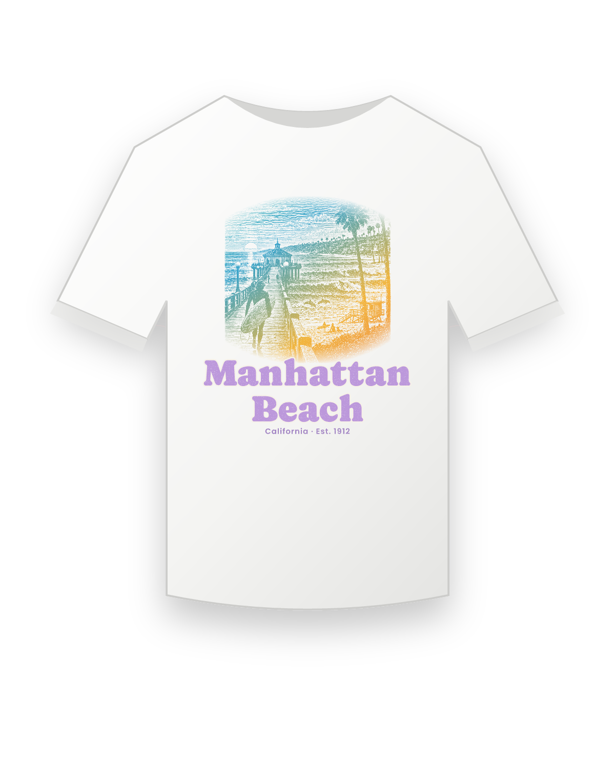 Manhattan Beach Pier Roundhouse Youth Tee in White