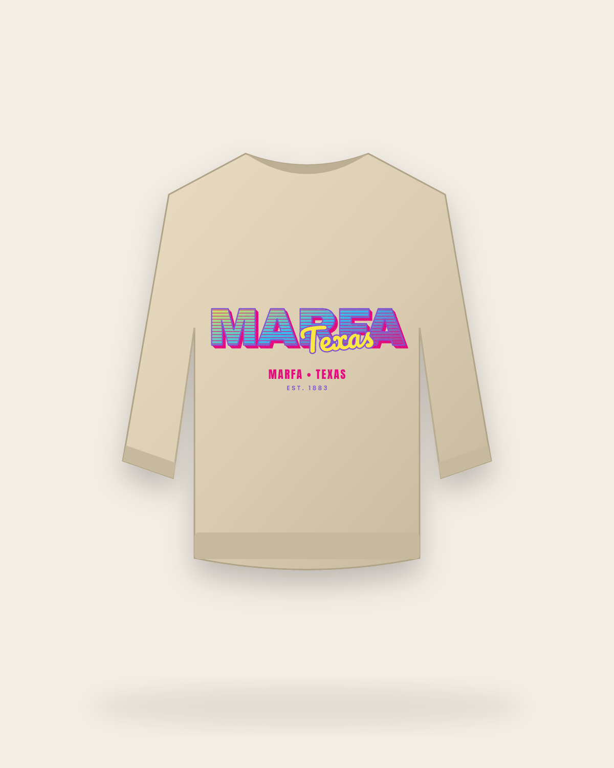 Marfa Music TV Crewneck Sweatshirt in Sand