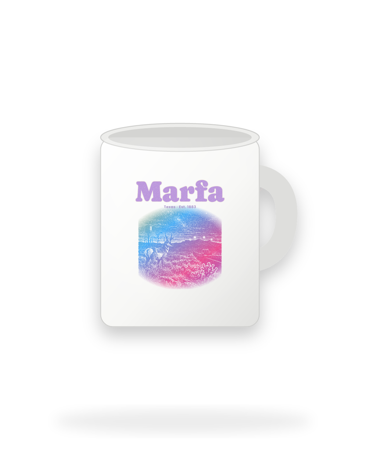 Marfa Desert Lights Ceramic Mug 11oz in White