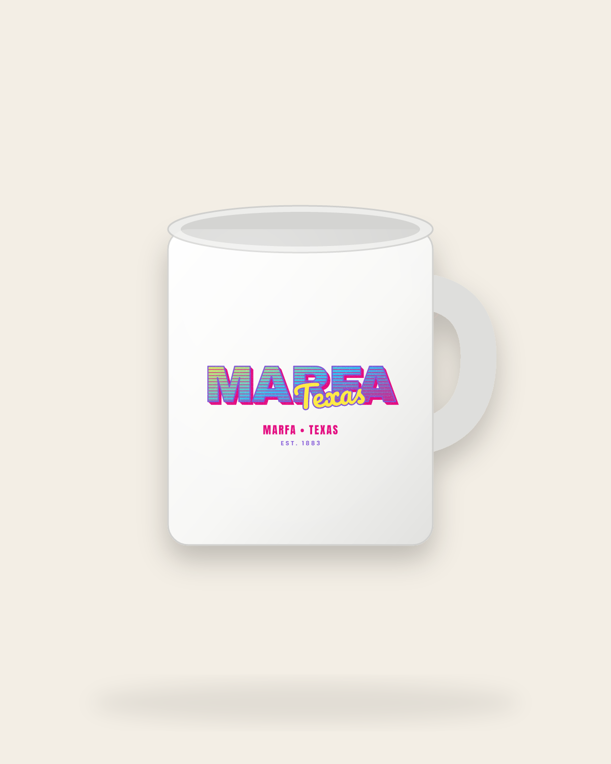 Marfa Music TV Ceramic Mug 11oz in White