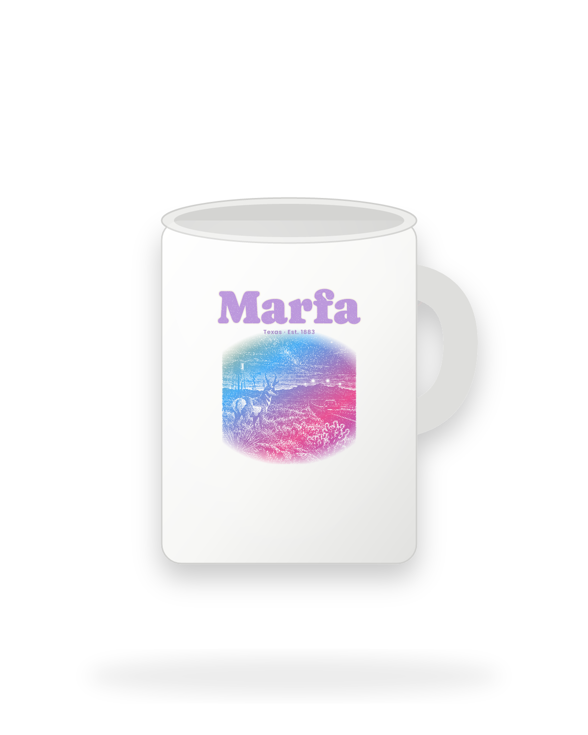 Marfa Desert Lights Ceramic Mug 15oz in White