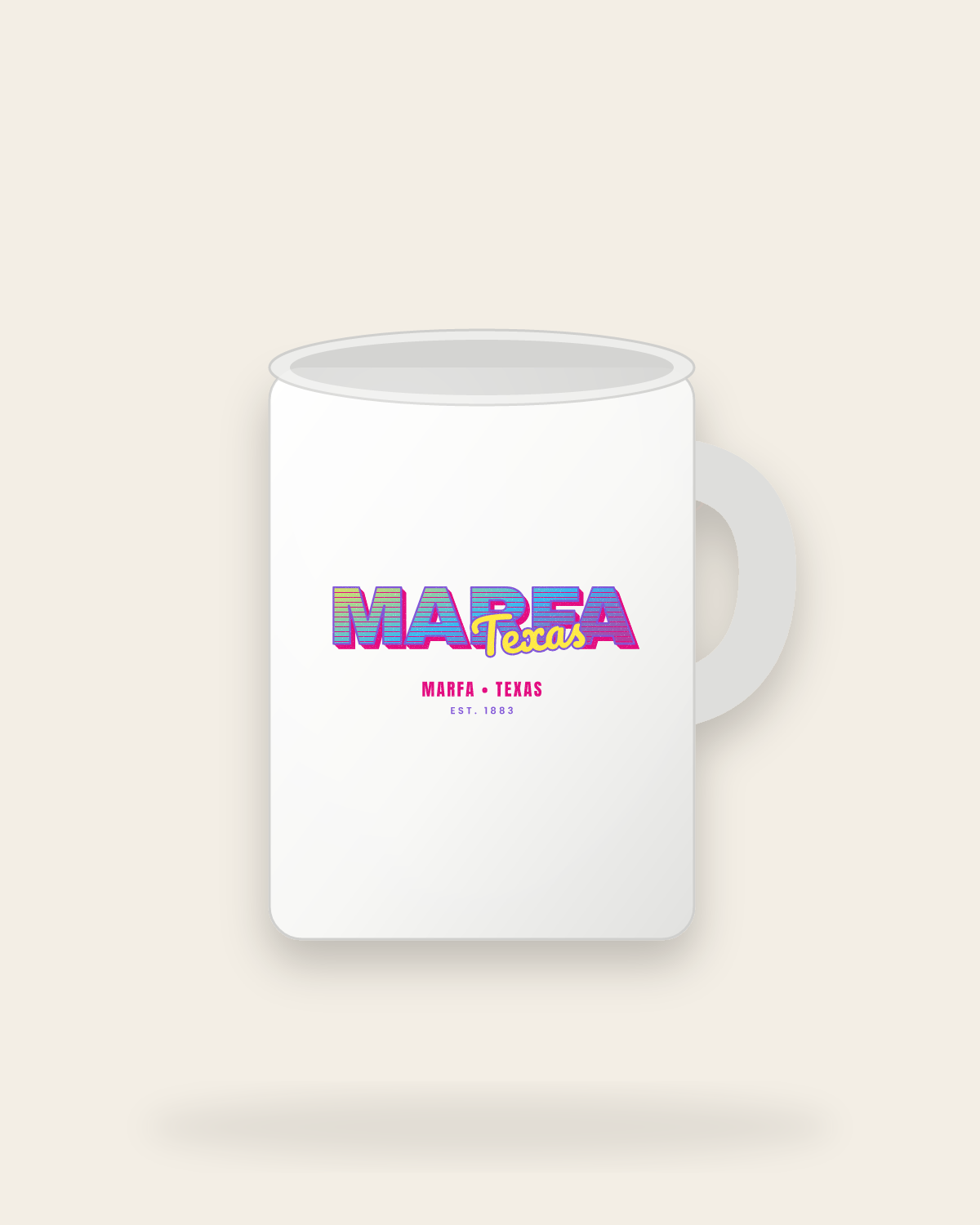 Marfa Music TV Ceramic Mug 15oz in White