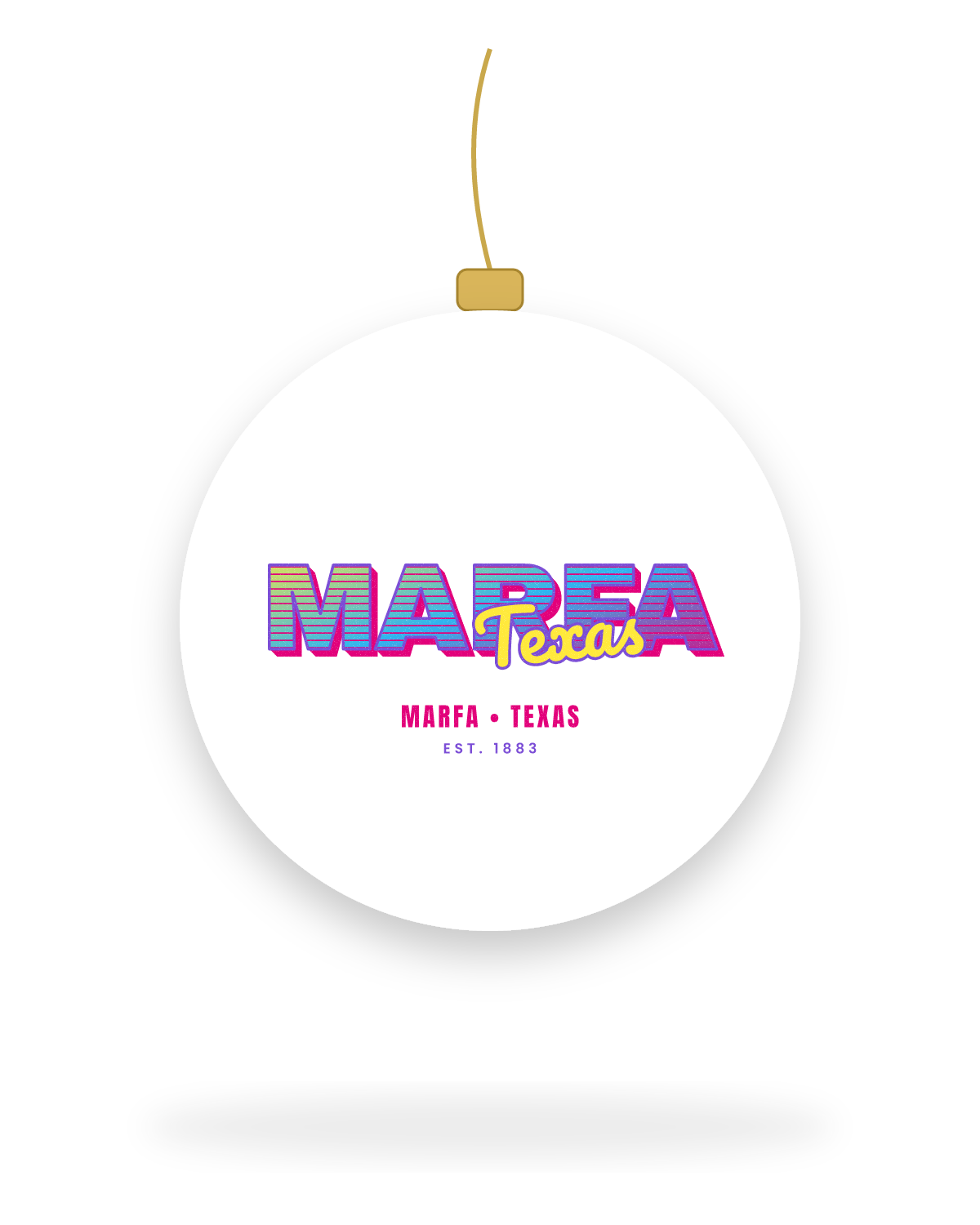 Marfa Music TV Ceramic Ornament in White