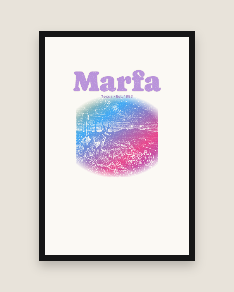 Marfa Desert Lights Matte Poster