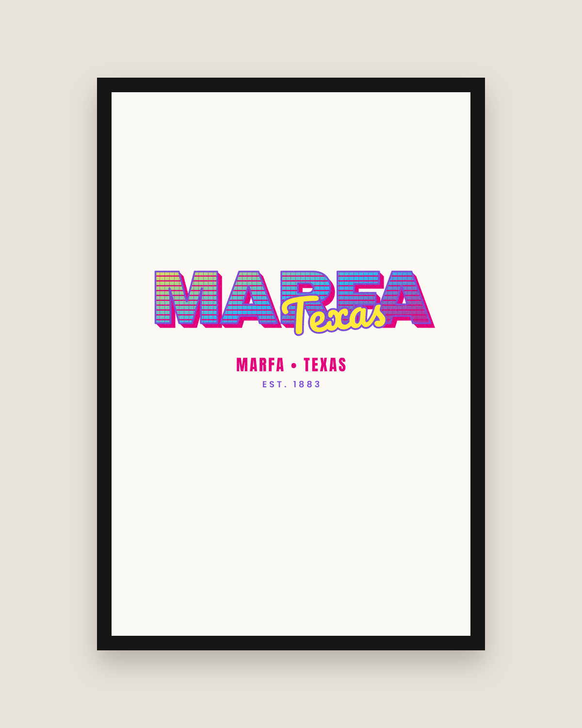 Marfa Music TV Matte Poster in White