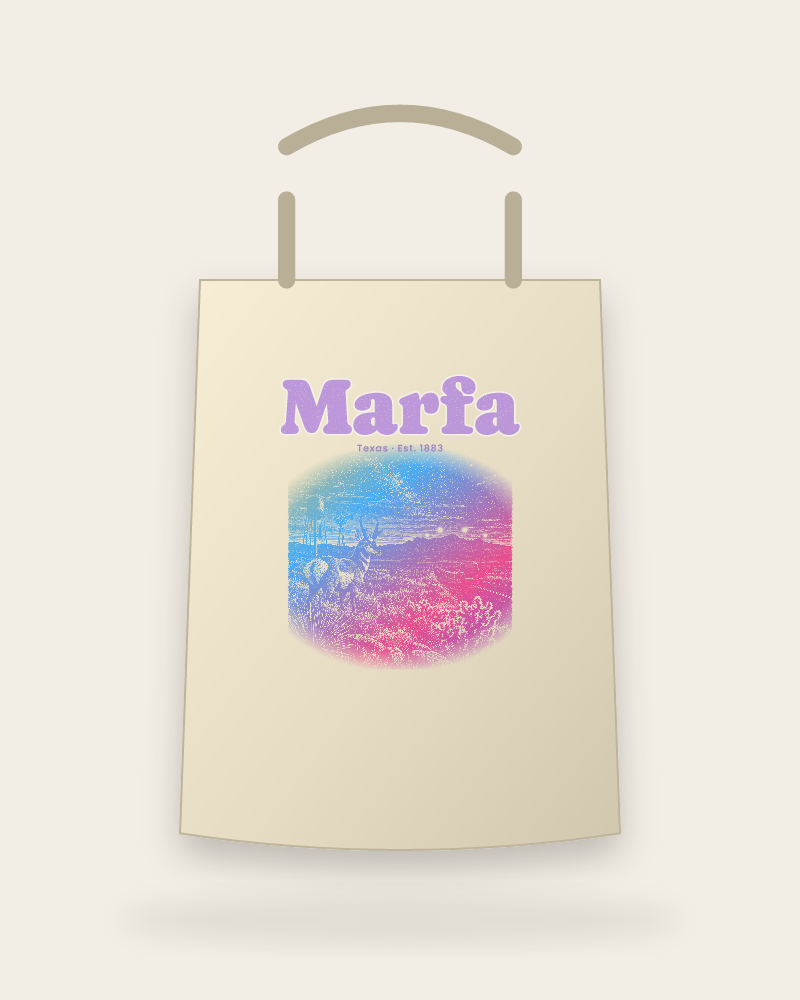 Marfa Desert Lights Canvas Tote