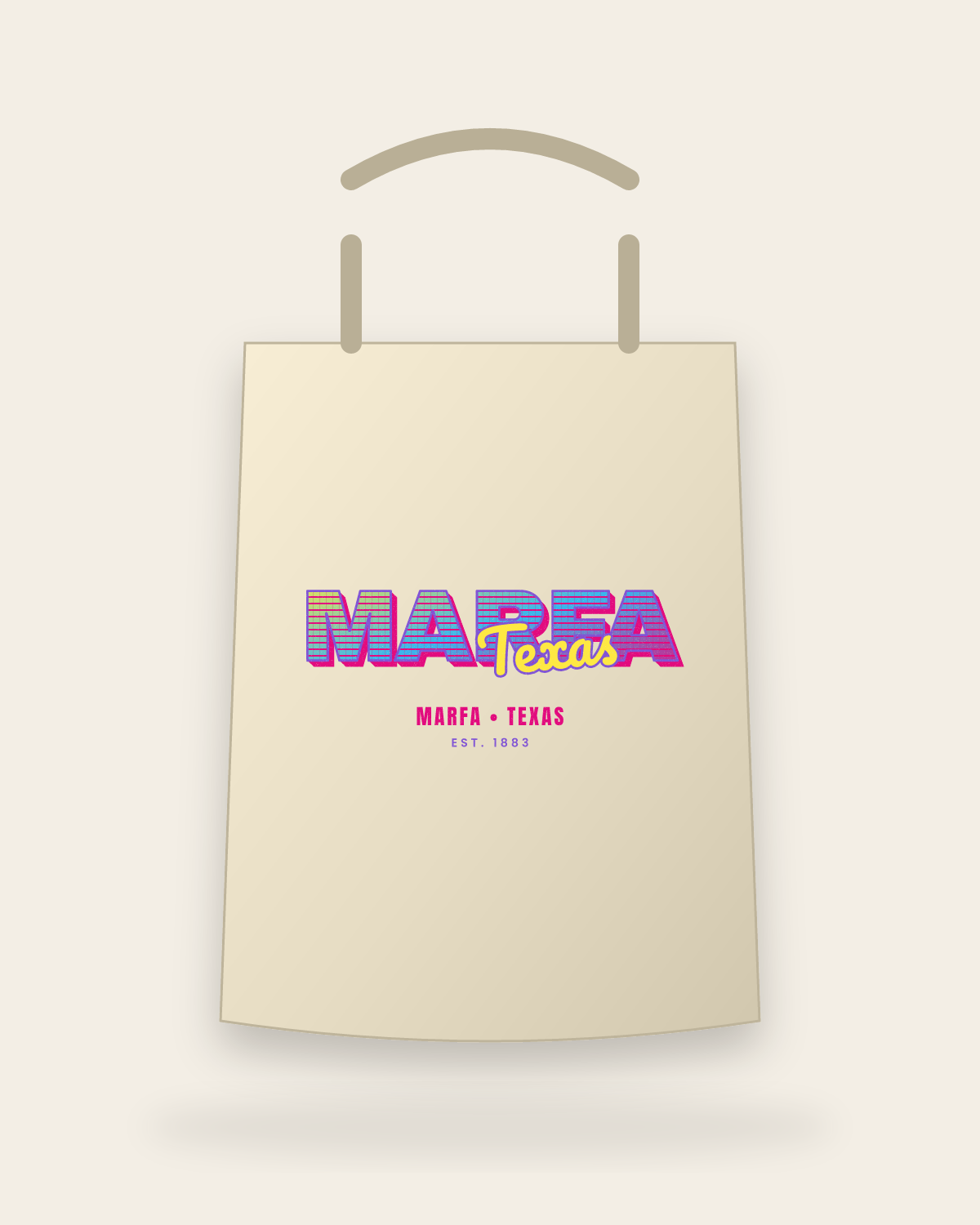 Marfa Music TV Canvas Tote in Beige
