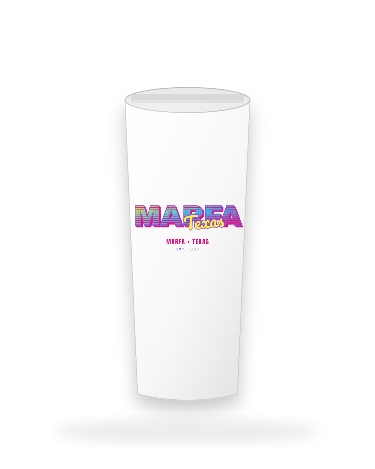 Marfa Music TV Insulated Tumbler 20oz in White
