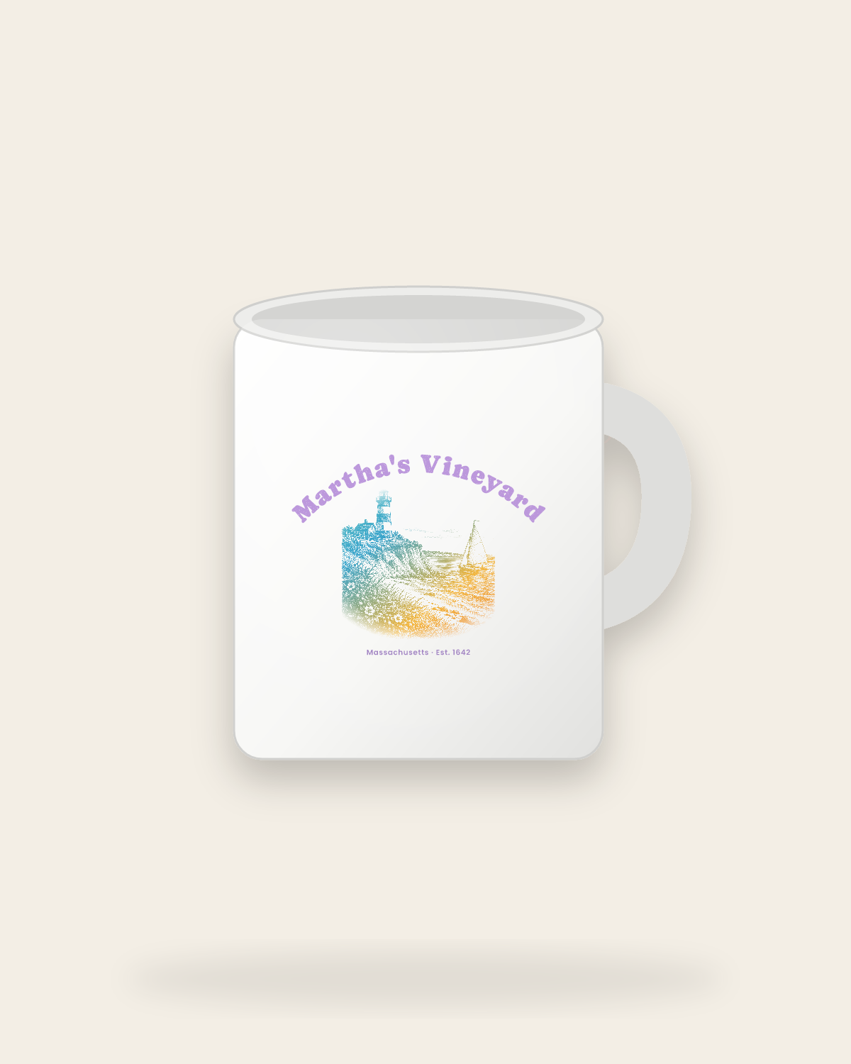 Martha's Vineyard Aquinnah Lighthouse Ceramic Mug 11oz in White