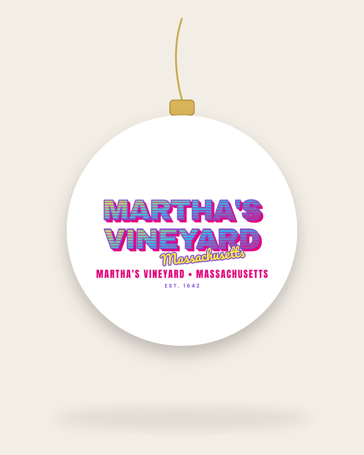 Martha's Vineyard Music TV Ceramic Ornament in White