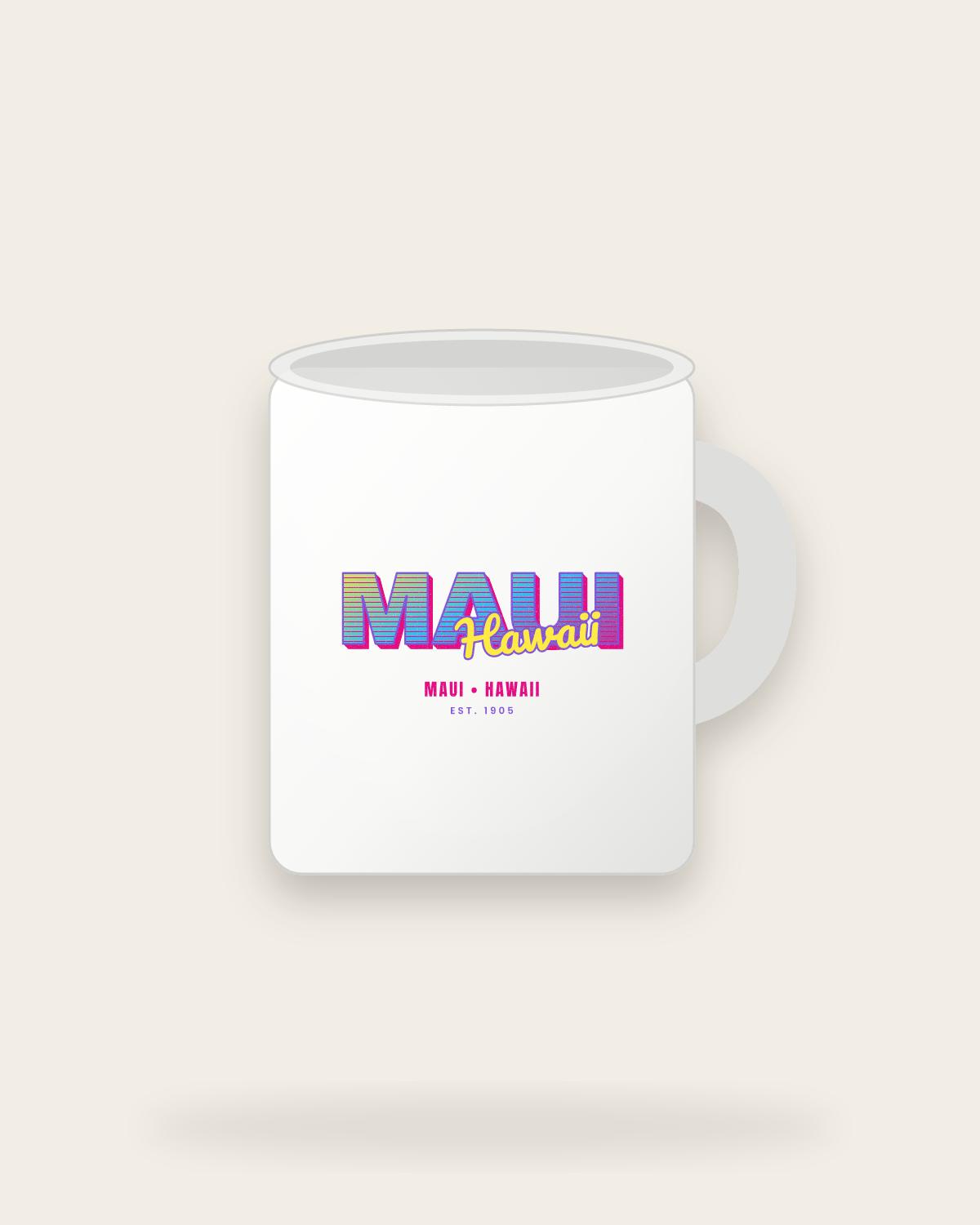 Maui Music TV Ceramic Mug 11oz in White